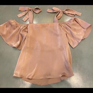 Off the shoulder silk top